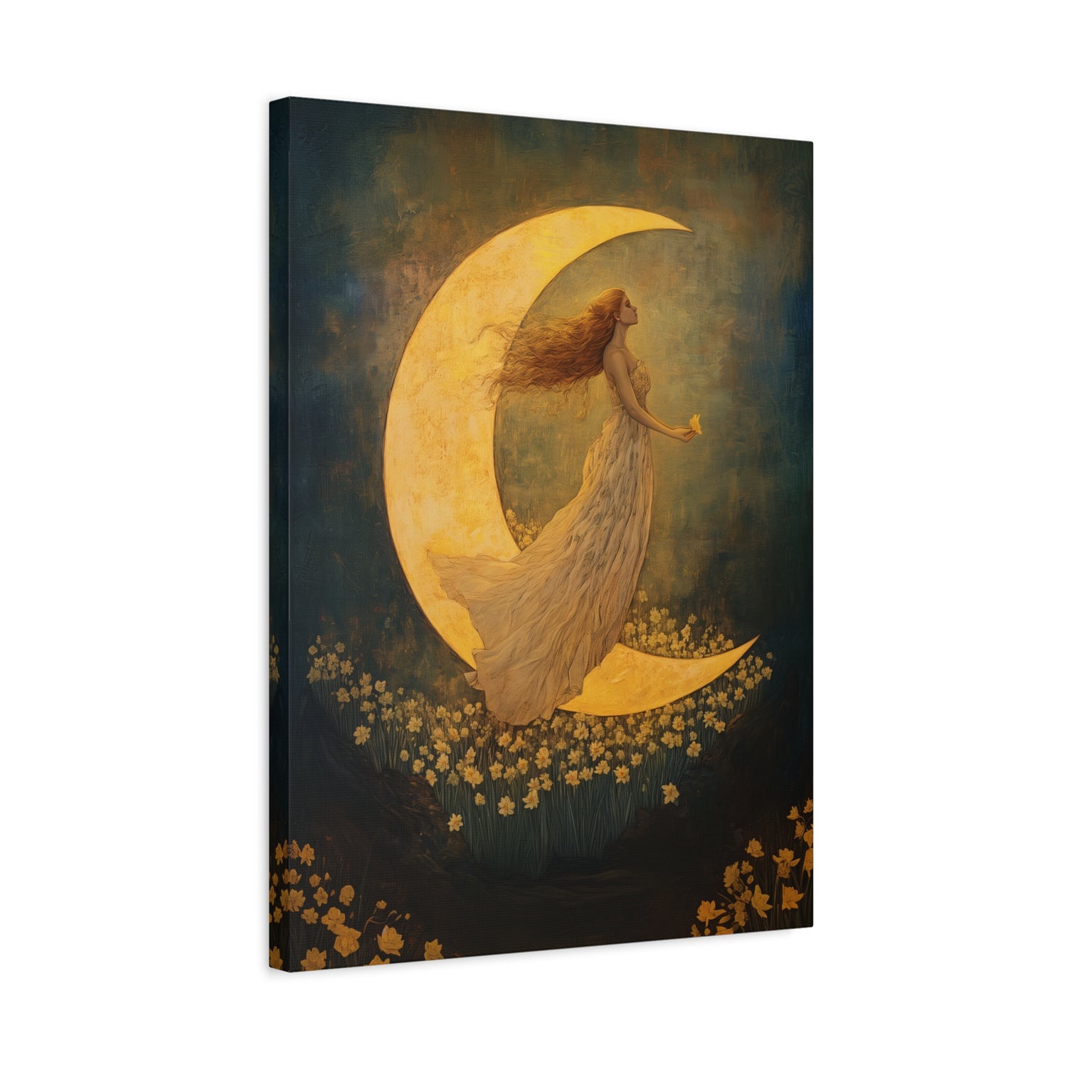 1.25" Matte Canvas - Moonlit Dreamer with Daffodils