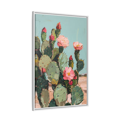Framed Canvas - Arizona Blooming Cactus Color