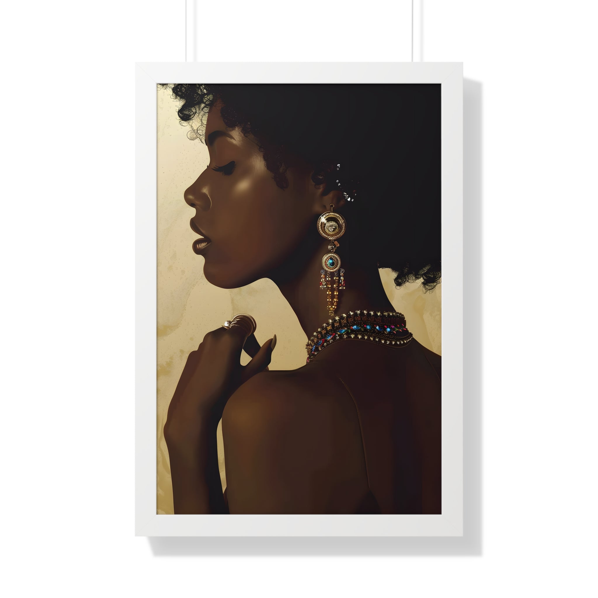 Framed Paper Print - Regal Jewel Toned Muse