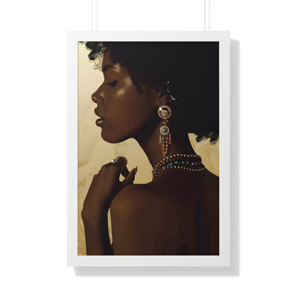 Framed Paper Print - Regal Jewel Toned Muse