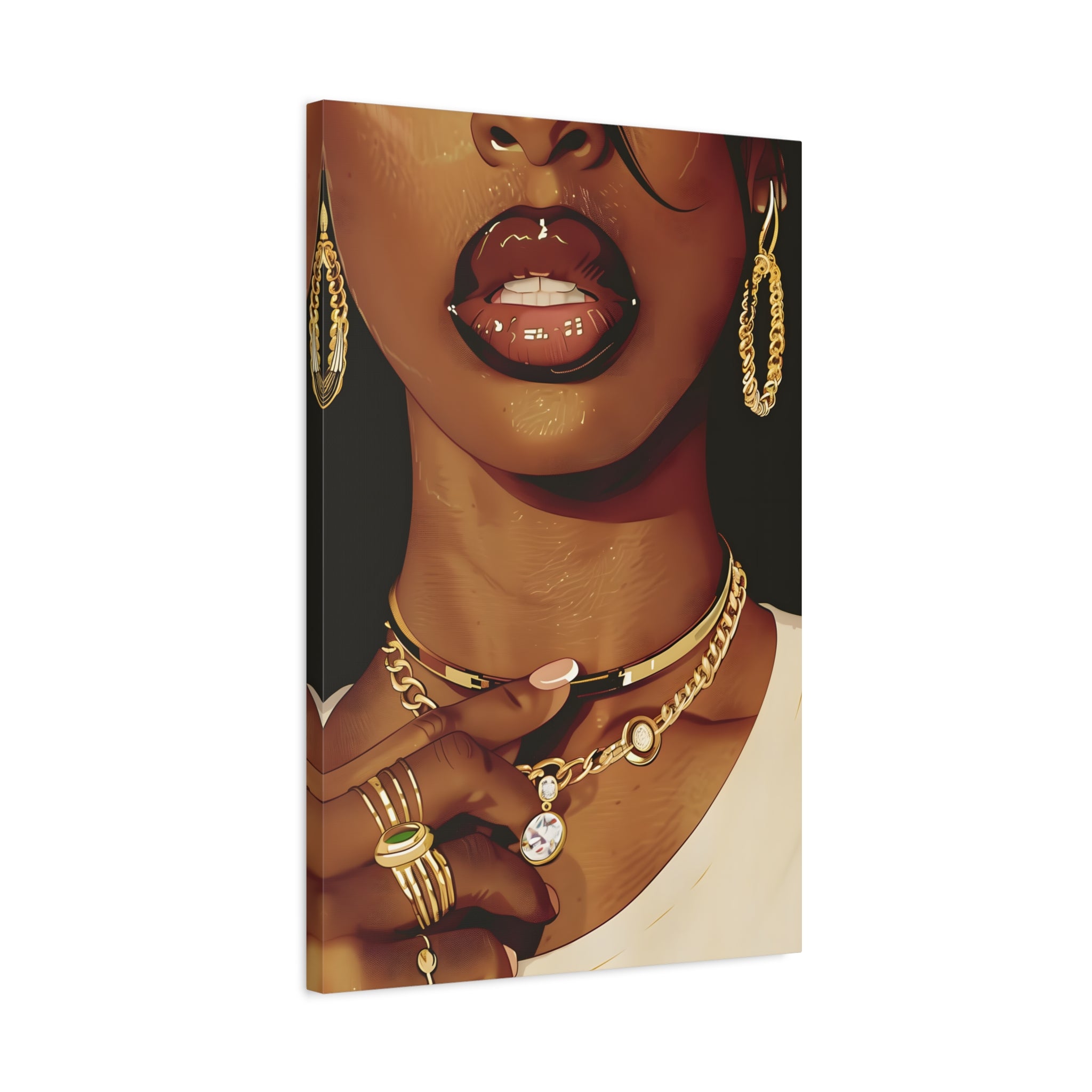 1.25" Matte Canvas - Golden Luxe Confidence Portrait