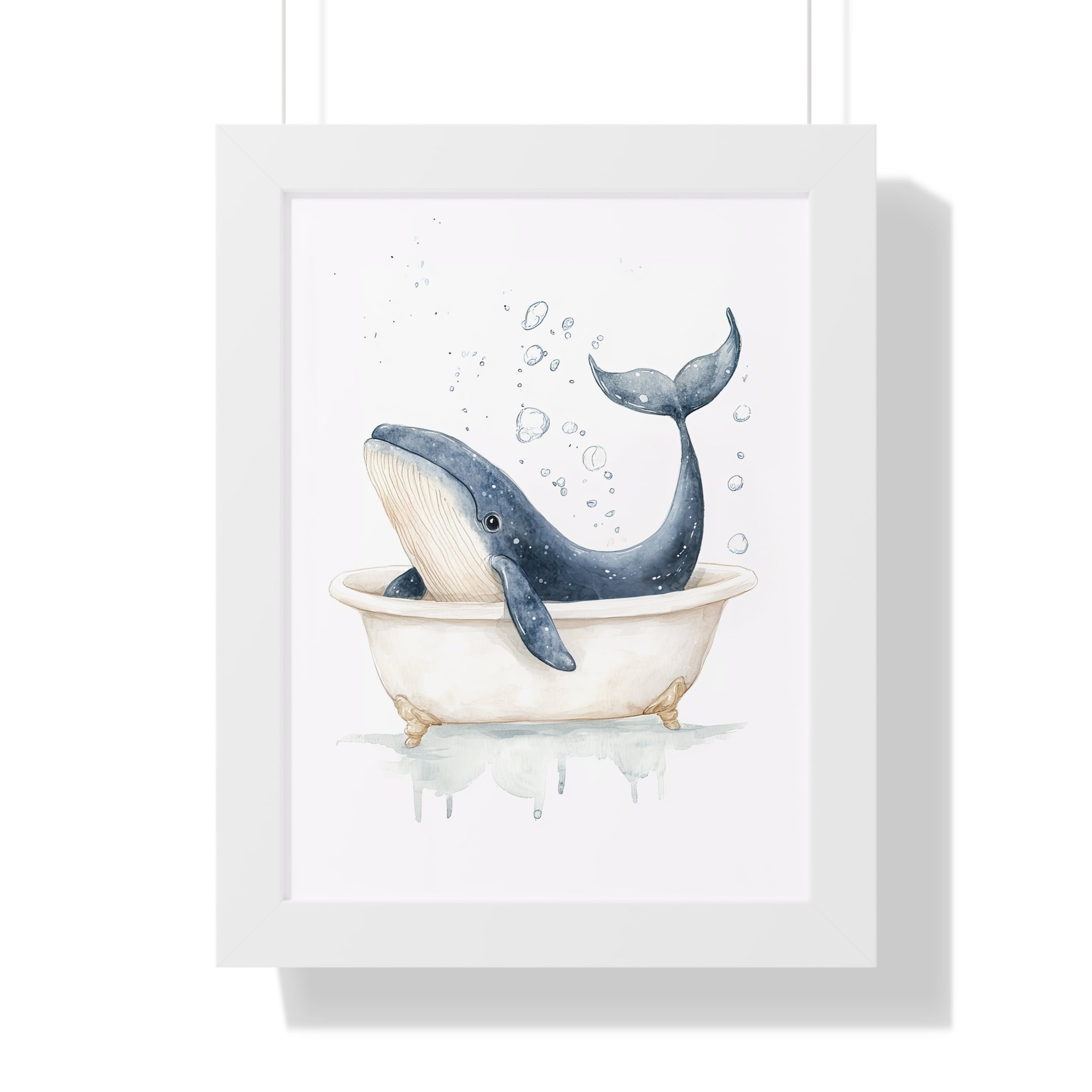 Framed Paper Print - Whale Tub Bubble Splash
