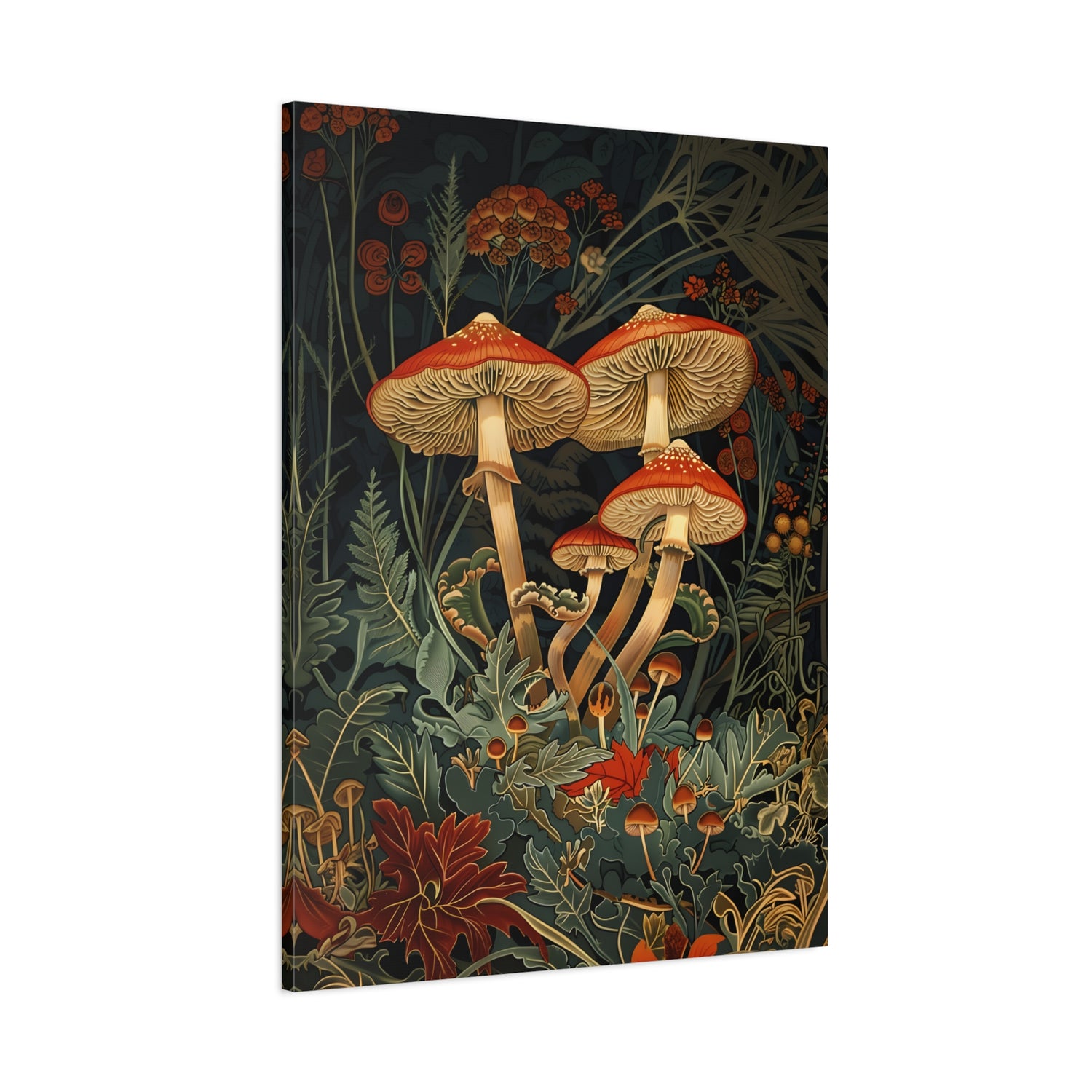 1.25" Matte Canvas - Elegant Mushroom Reverie