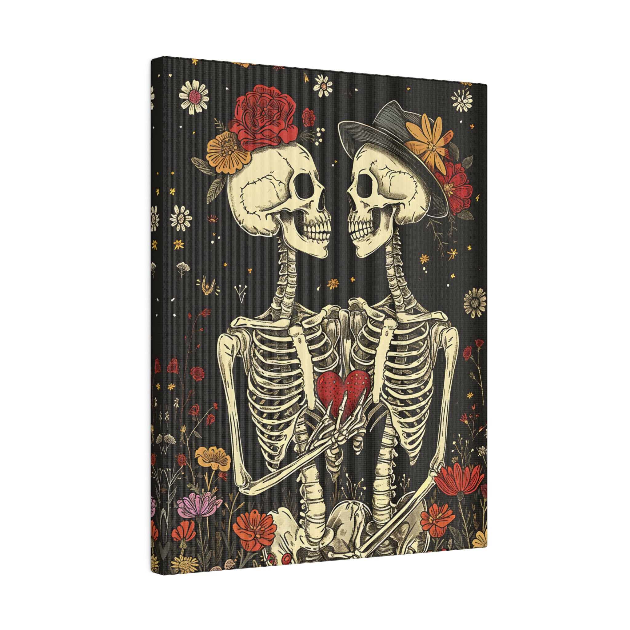 .75&quot; Matte Canvas - Eternal Love Skeletons