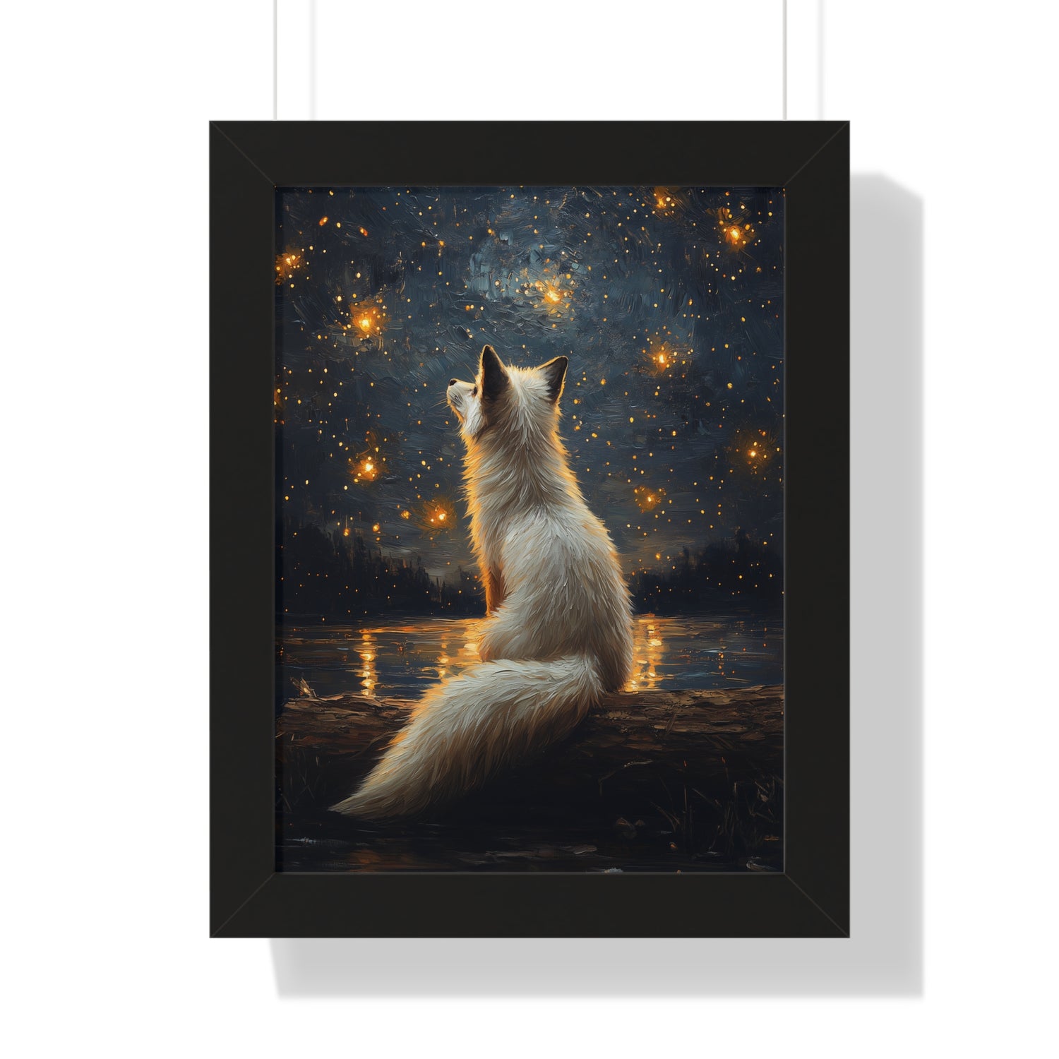 Framed Paper Print - Stargazing Fox Reverie