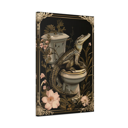 1.25" Matte Canvas - Toilet Gator Floral Surprise