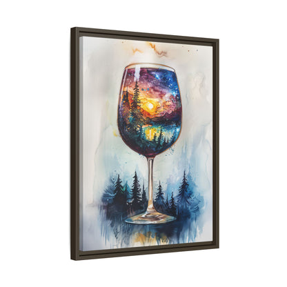 Framed Canvas - Galaxy Within the Wine Glass