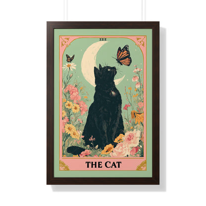 Framed Paper Print - Moonlight Familiar Tarot Cat