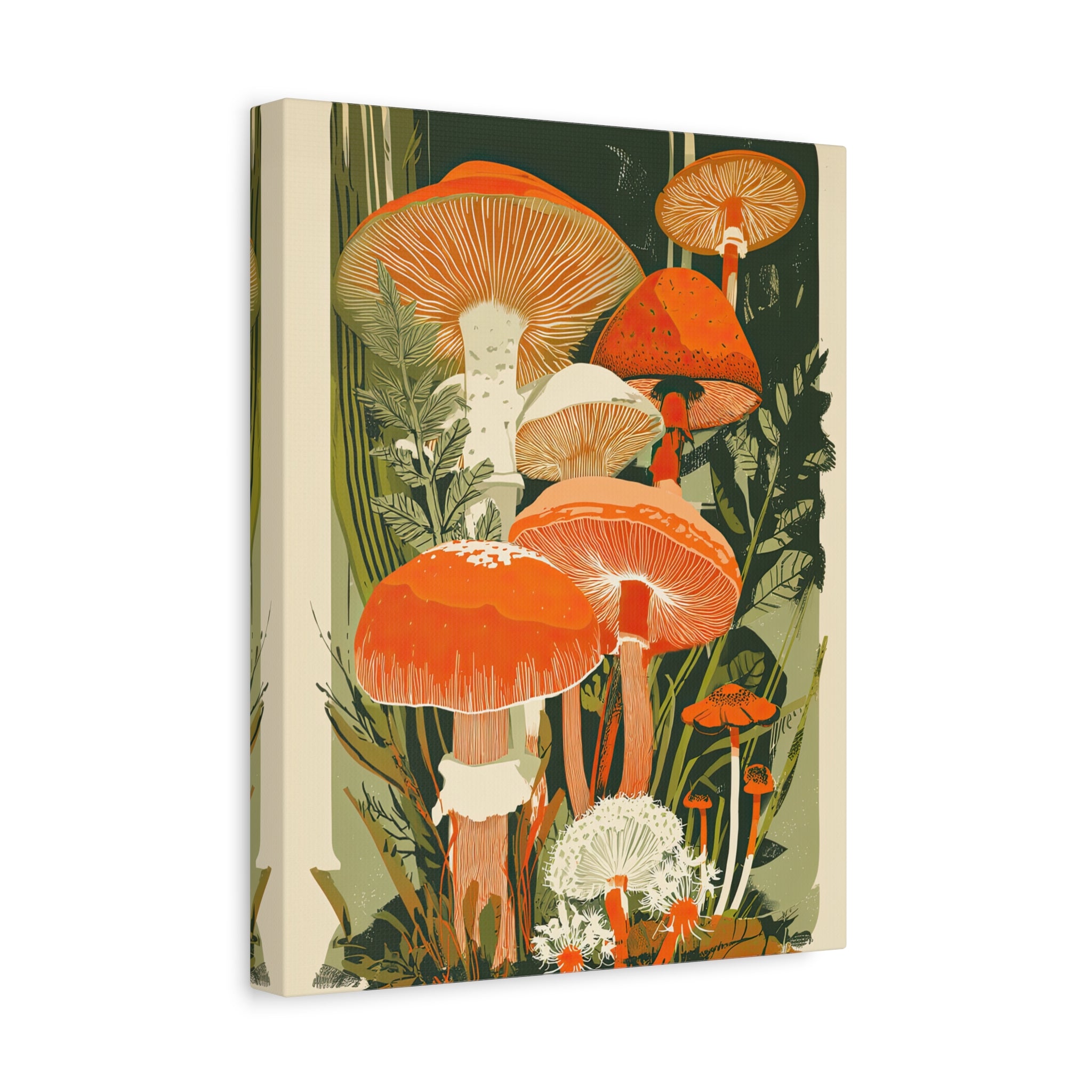 1.25" Matte Canvas - Groovy Woodland Mushrooms
