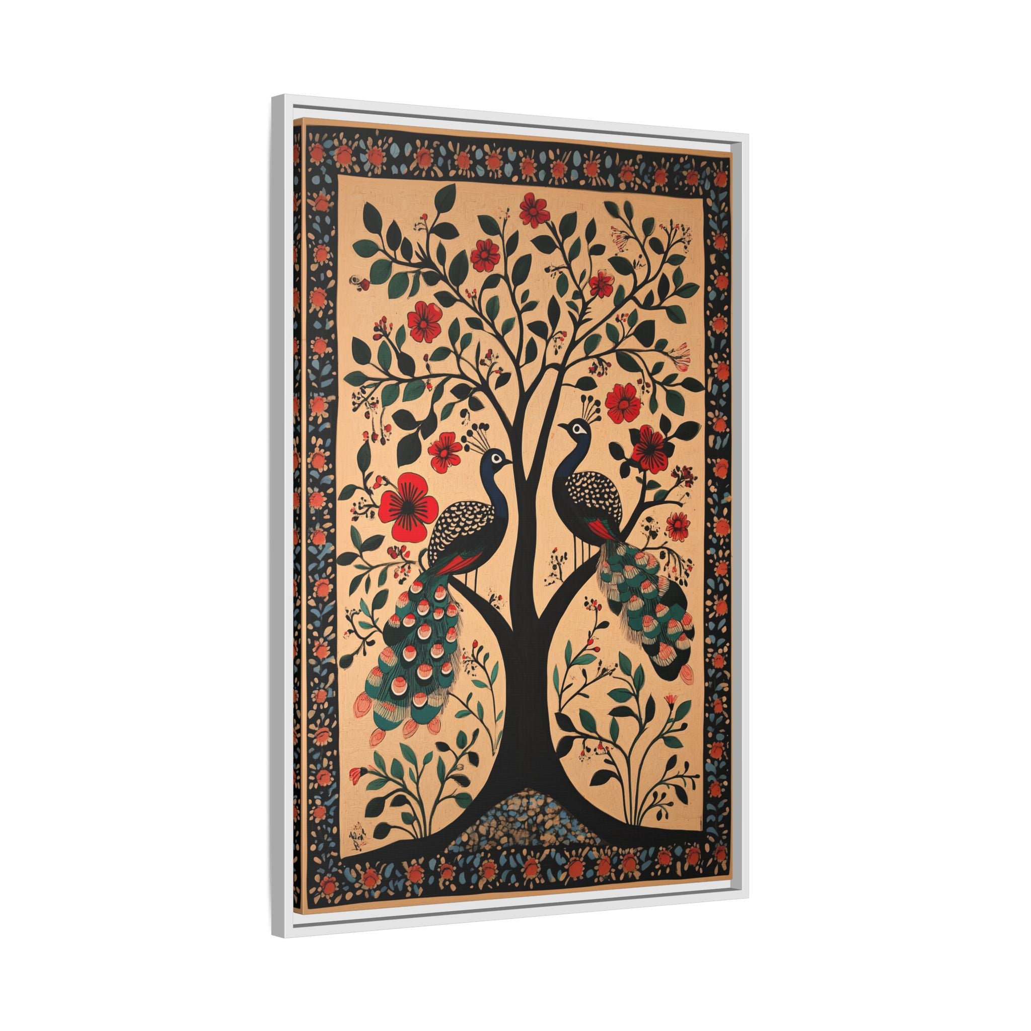 Framed Canvas - Lovers Under Blooming Canopy