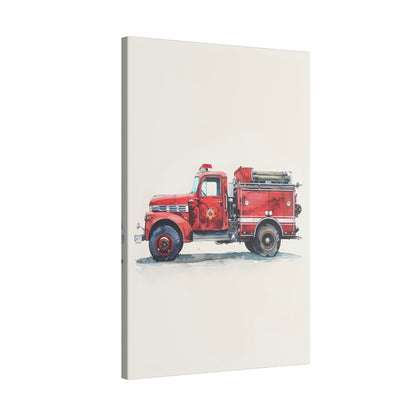 .75" Matte Canvas - Vintage Firetruck Nursery