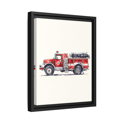 Framed Canvas - Classic Pumper Firetruck