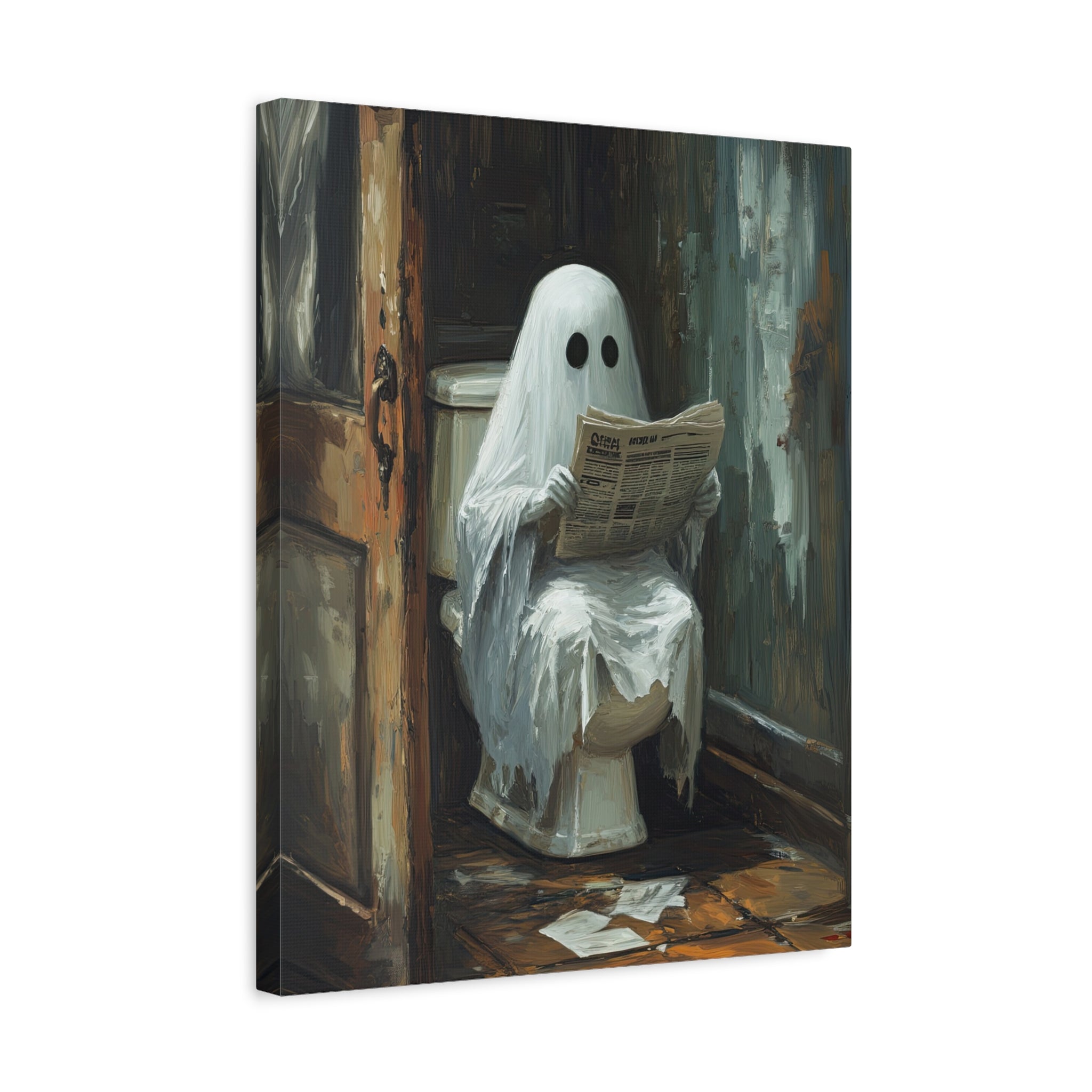 1.25" Matte Canvas - Ghostly Bathroom Break