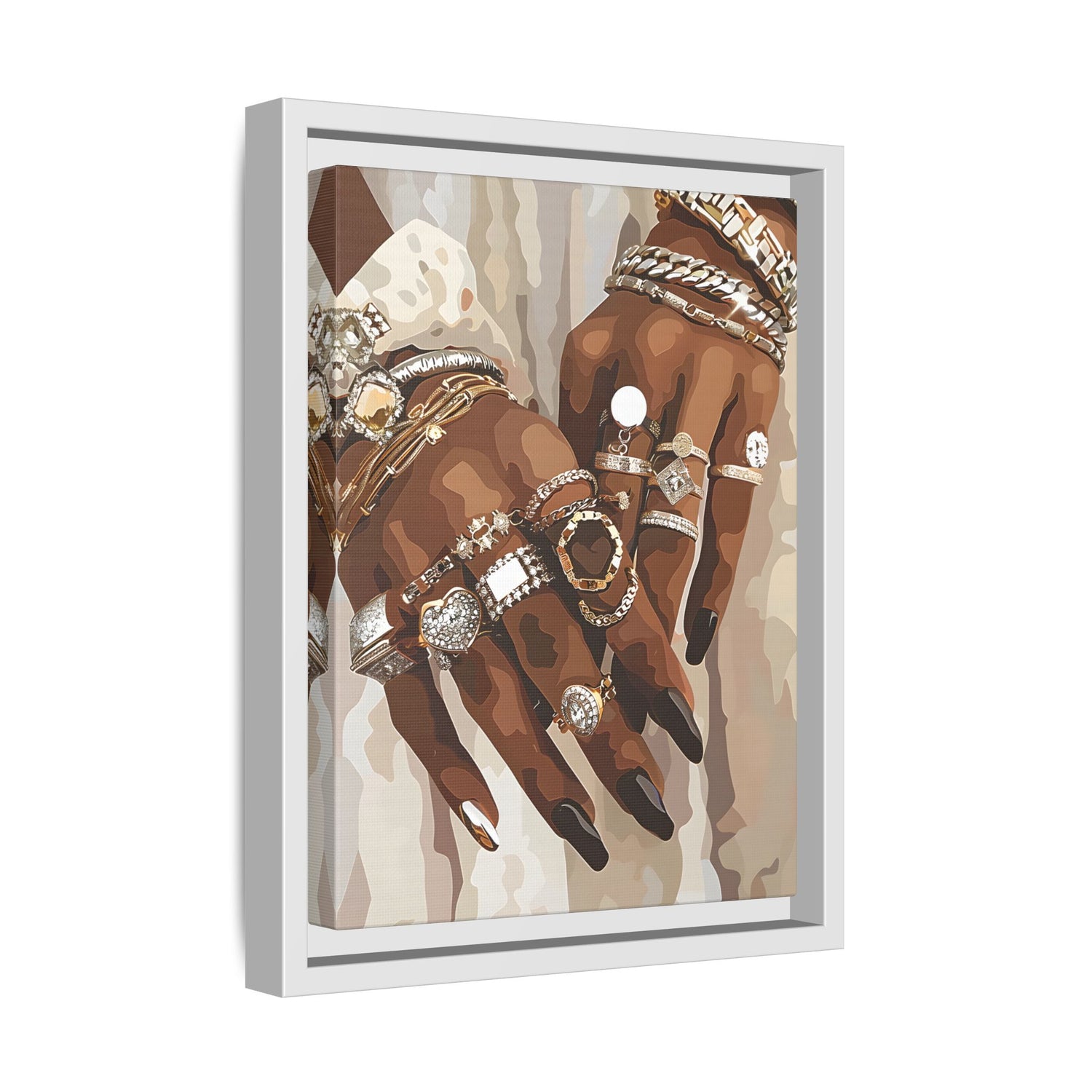 Framed Canvas - Layered Luxe Jewelry Hands