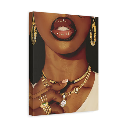 1.25" Matte Canvas - Golden Luxe Confidence Portrait