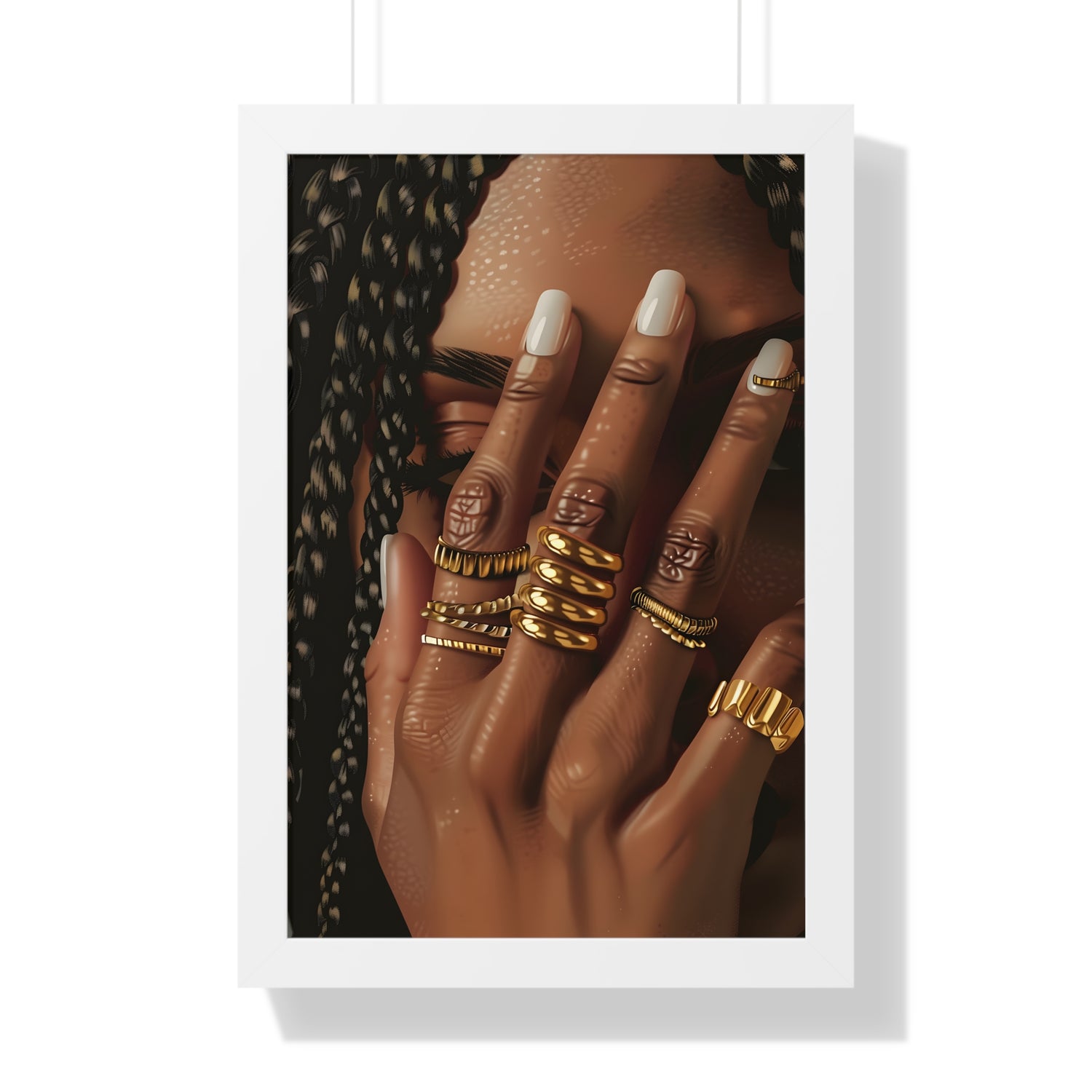 Framed Paper Print - Braided Golden Ring Beauty