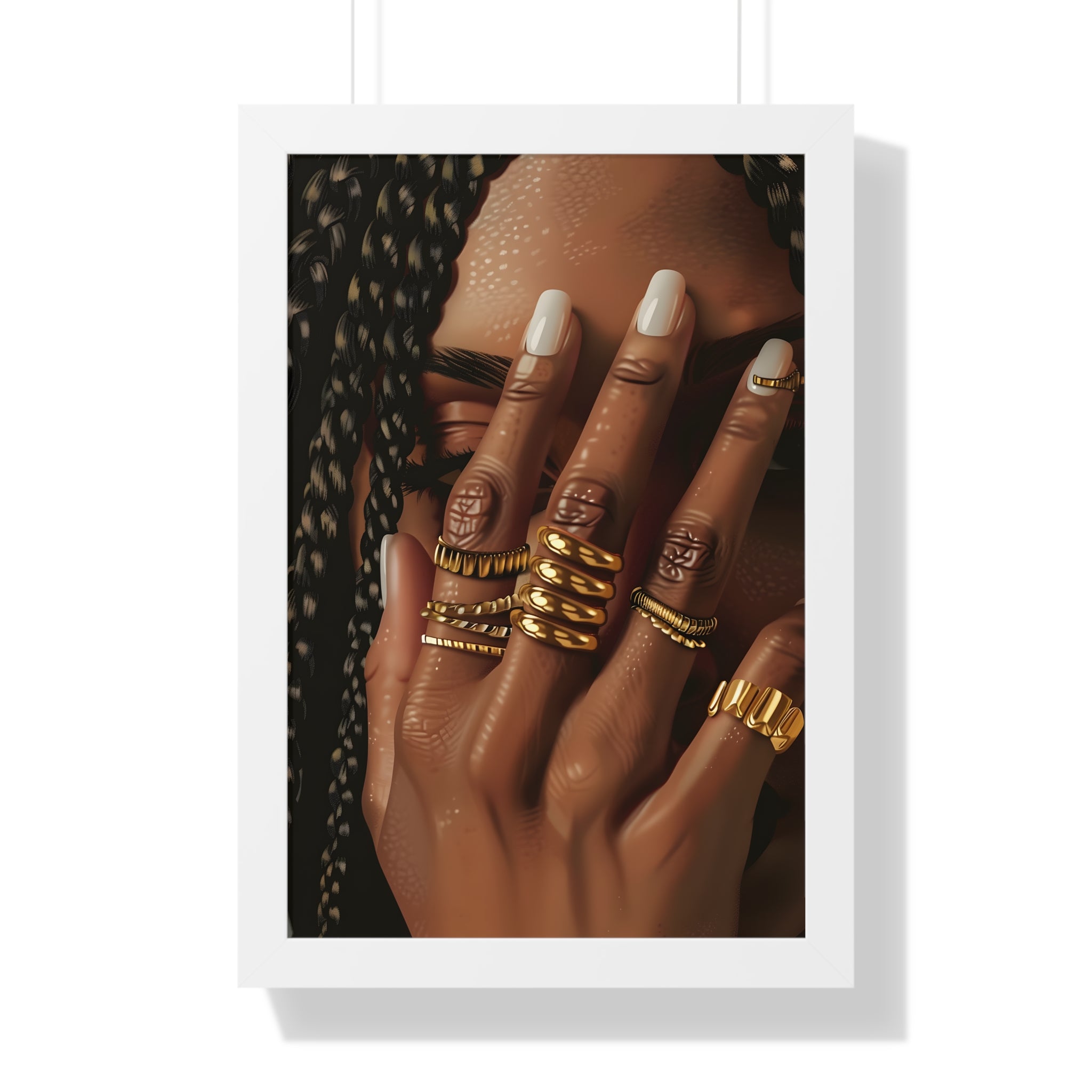 Framed Paper Print - Braided Golden Ring Beauty