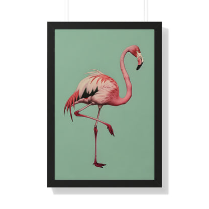 Framed Paper Print - Pink Flamingo Tropical