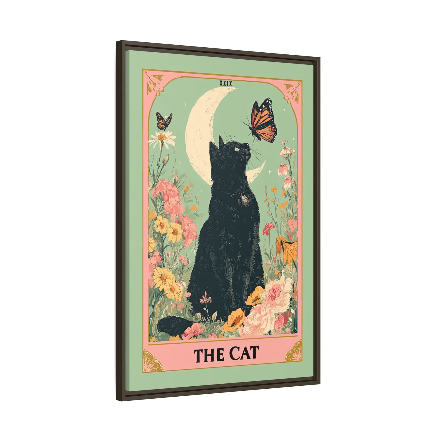 Framed Canvas - Moonlight Familiar Tarot Cat