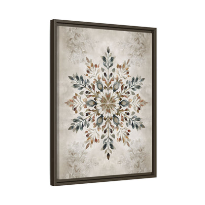 Framed Canvas - Nordic Botanical Snowflake