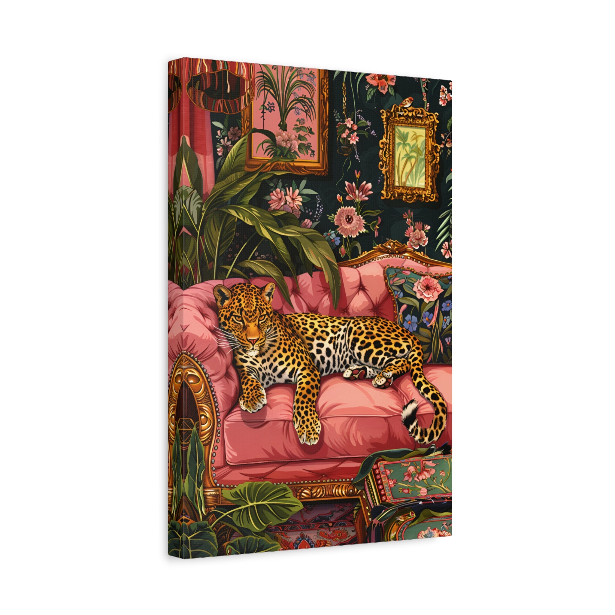 1.25" Matte Canvas - Leopard Lounge in Bloom