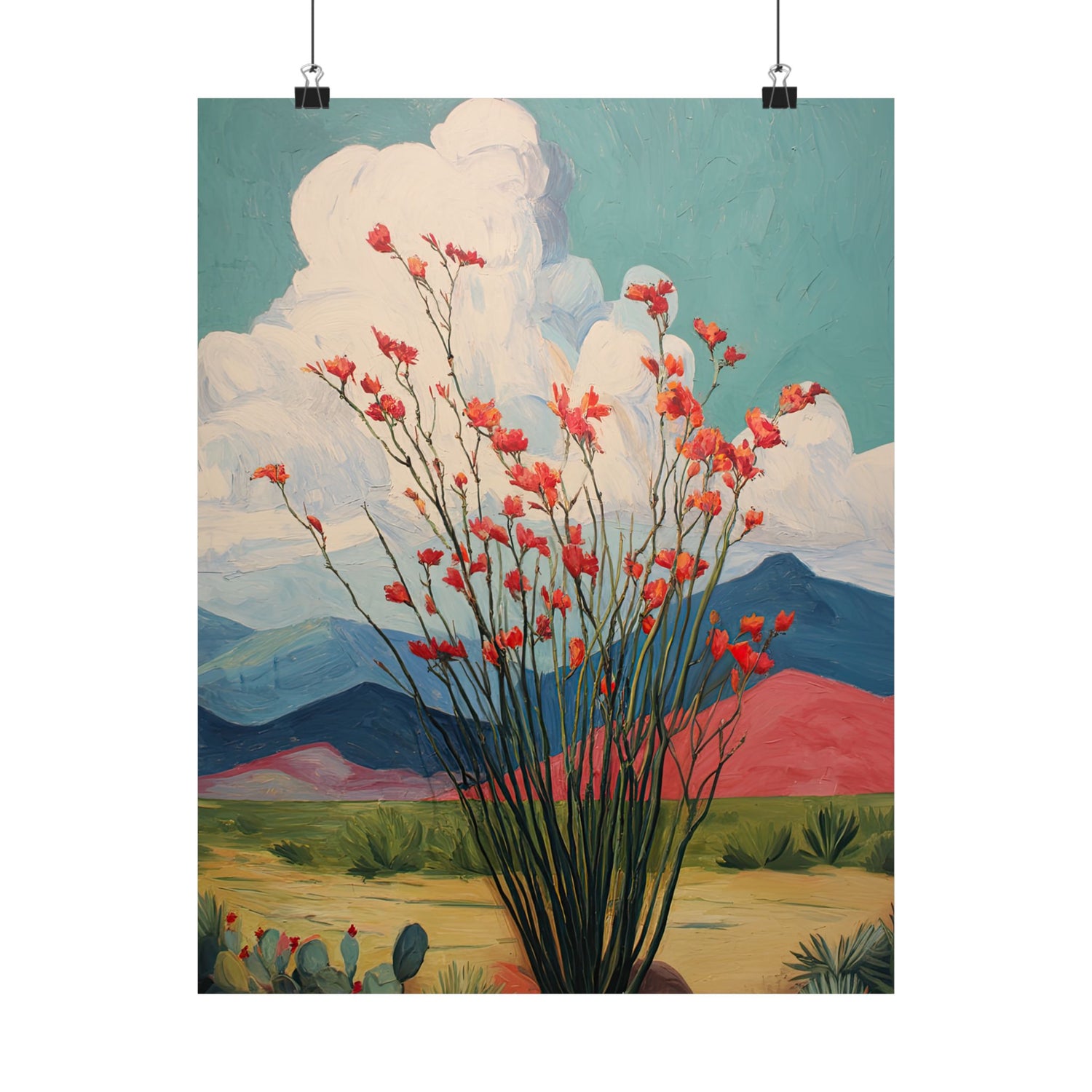 Ocotillo Cactus Desert Bloom