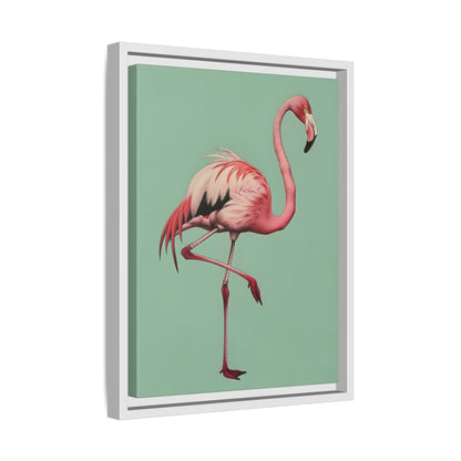 Framed Canvas - Pink Flamingo Tropical