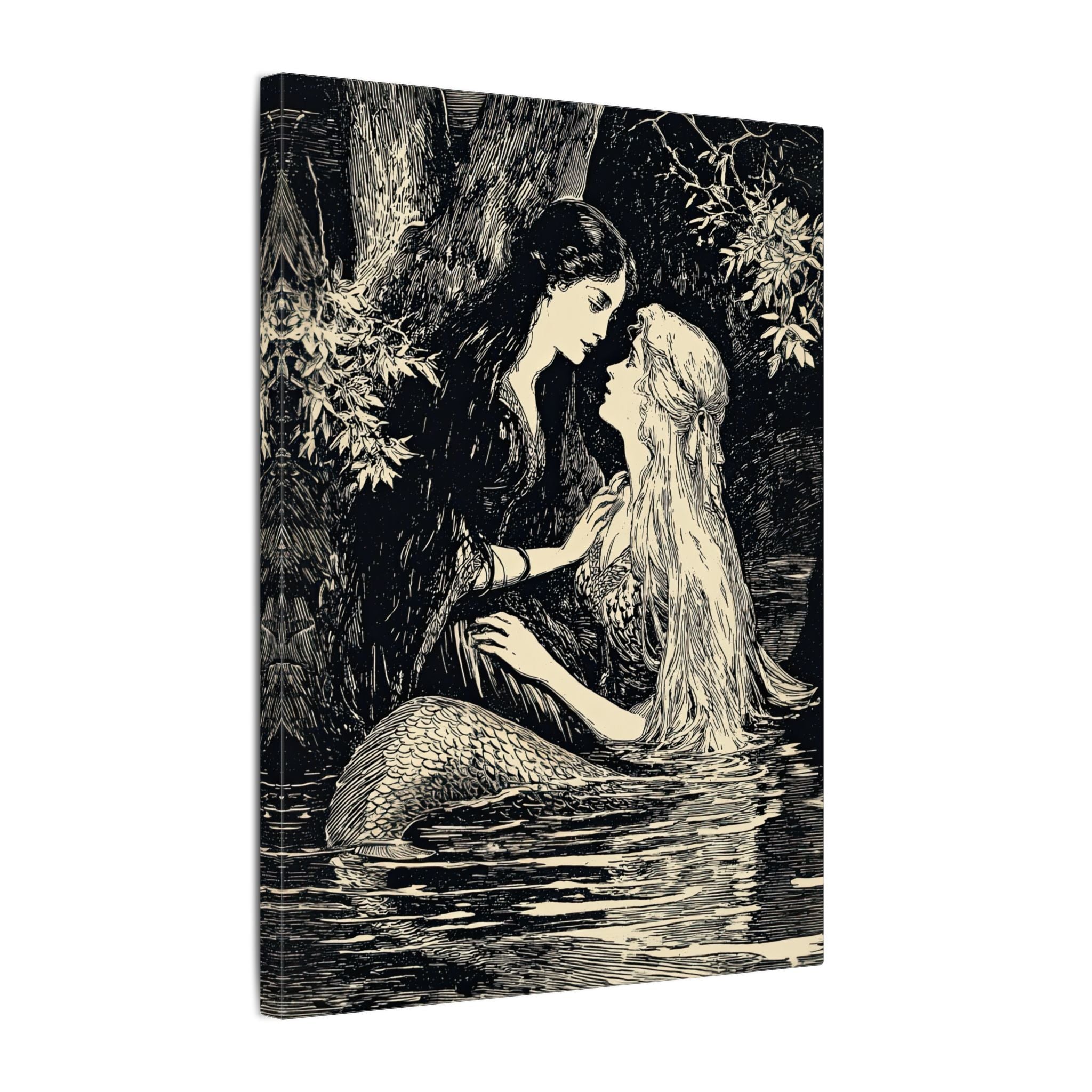 .75" Matte Canvas - Mermaid Fairy Midnight Kiss