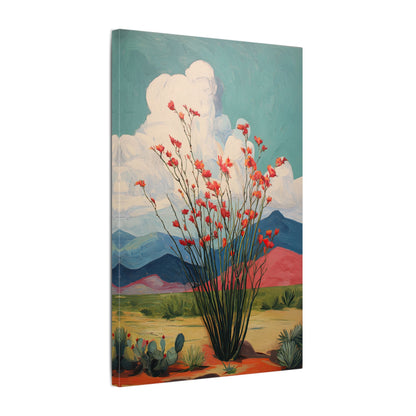 .75" Matte Canvas - Ocotillo Cactus Desert Bloom