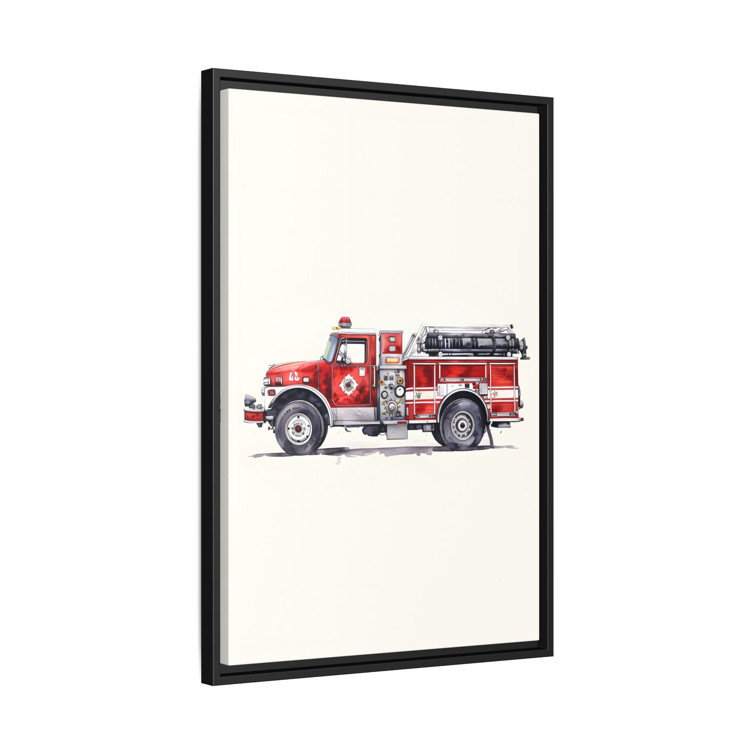 Framed Canvas - Classic Pumper Firetruck