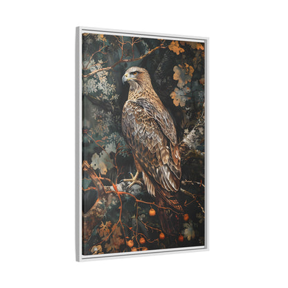 Framed Canvas - Majestic Hawk in Autumn