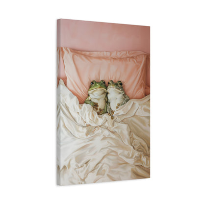 1.25" Matte Canvas - Cozy Frogs Romantic Bliss