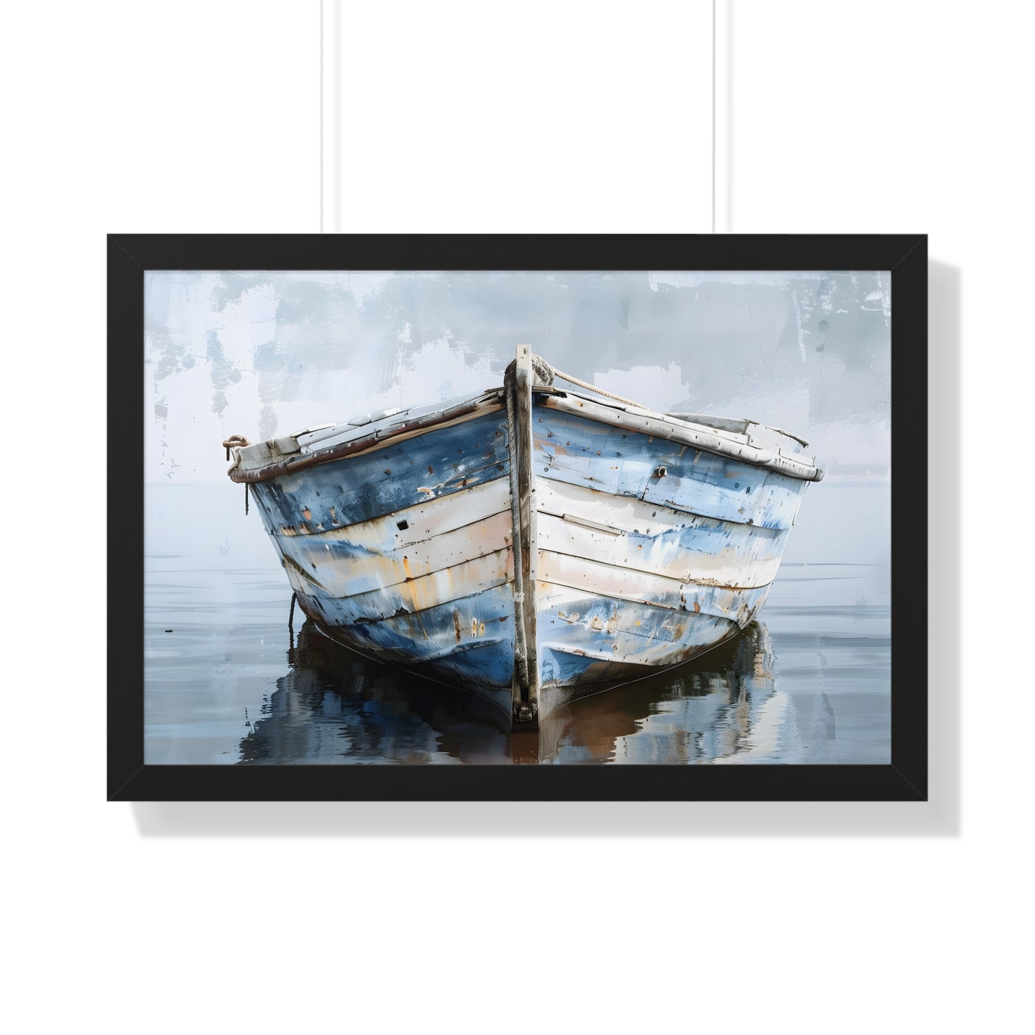 Framed Paper Print - Weathered Harbor Boat