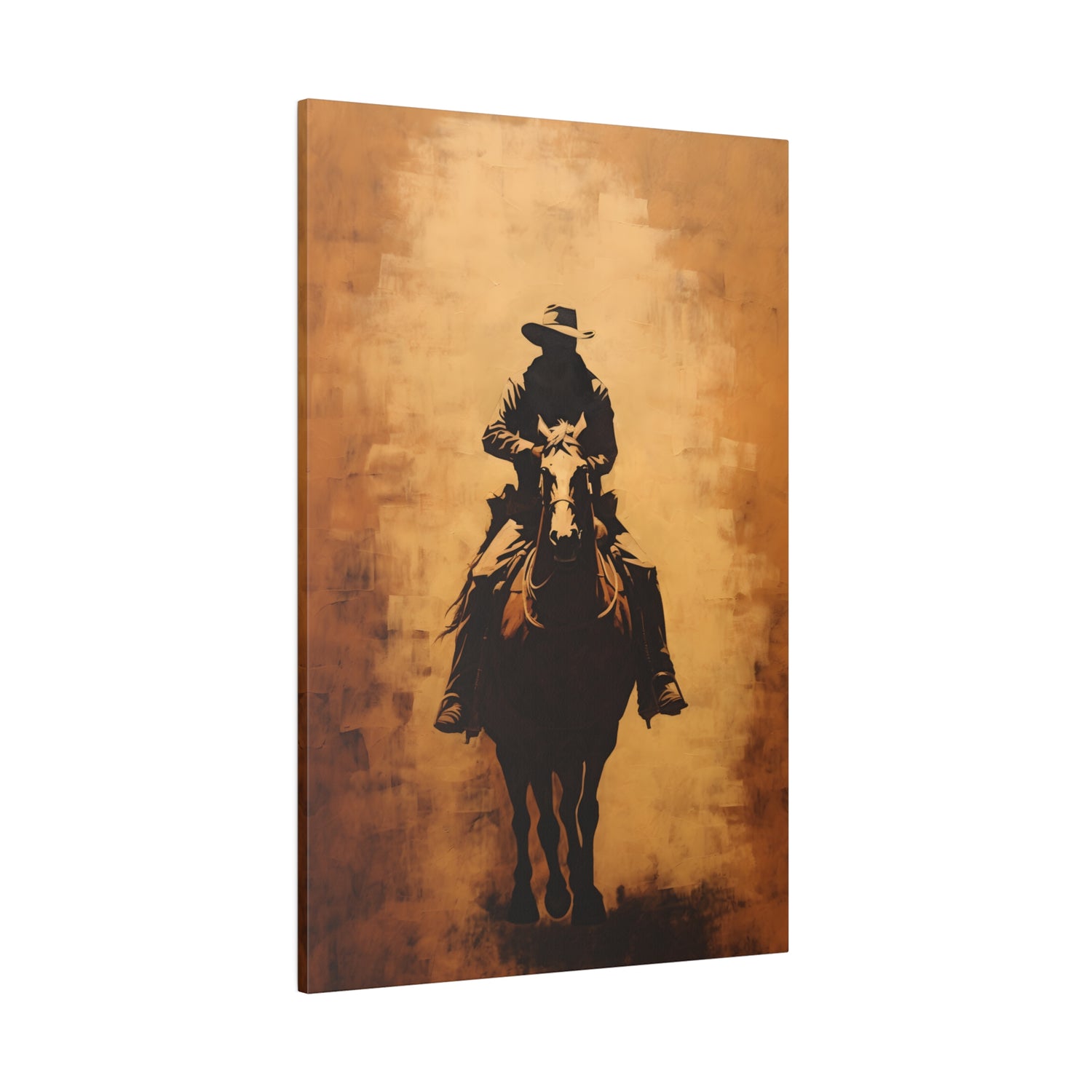 .75&quot; Matte Canvas - Cowboy Rider Silhouette