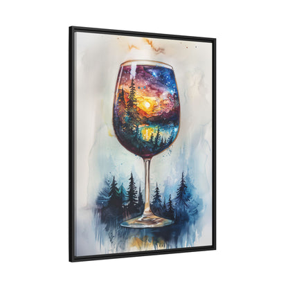Framed Canvas - Galaxy Within the Wine Glass