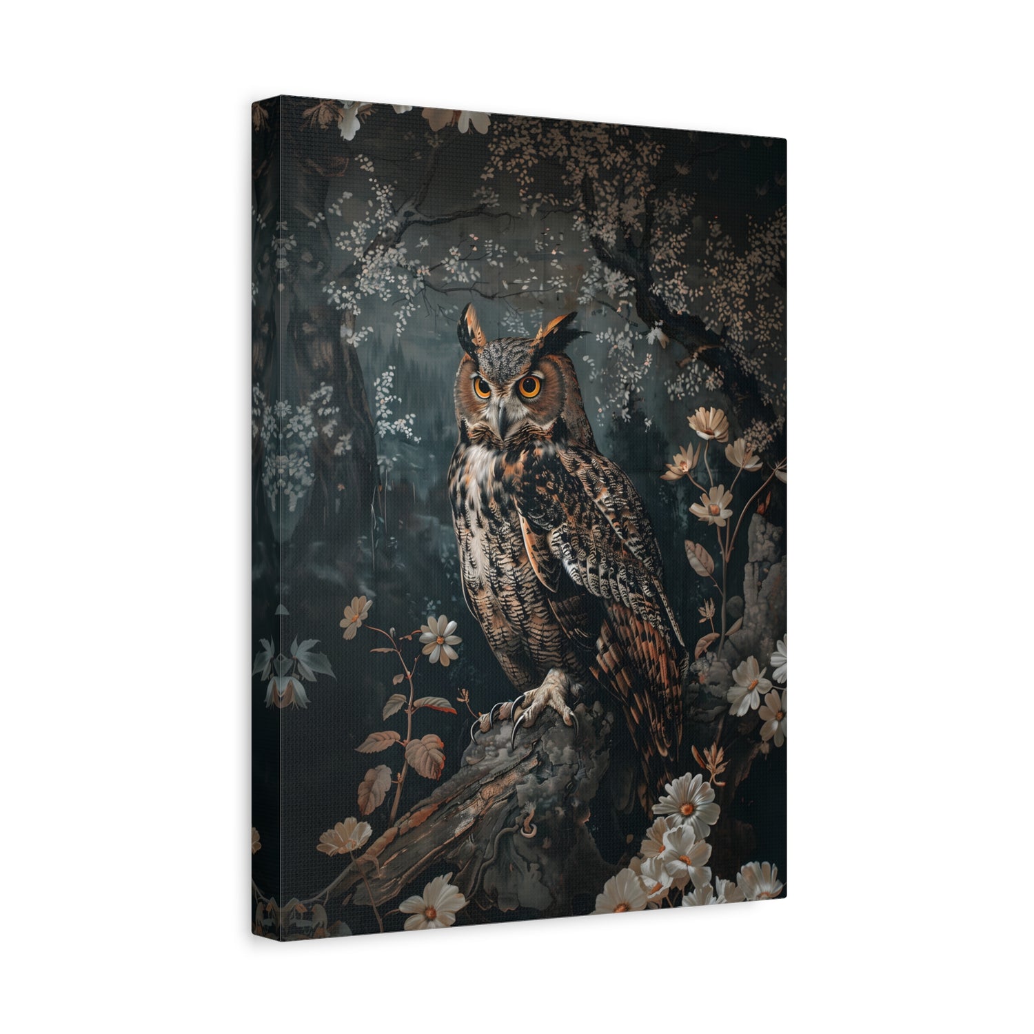 1.25" Matte Canvas - Midnight Watchful Owl