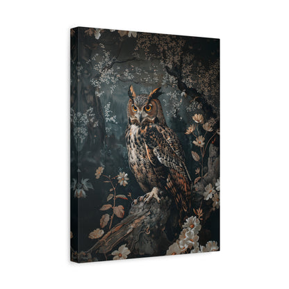 1.25" Matte Canvas - Midnight Watchful Owl