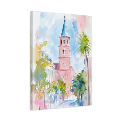 1.25" Matte Canvas - Charleston Steeple in Pastel Haze
