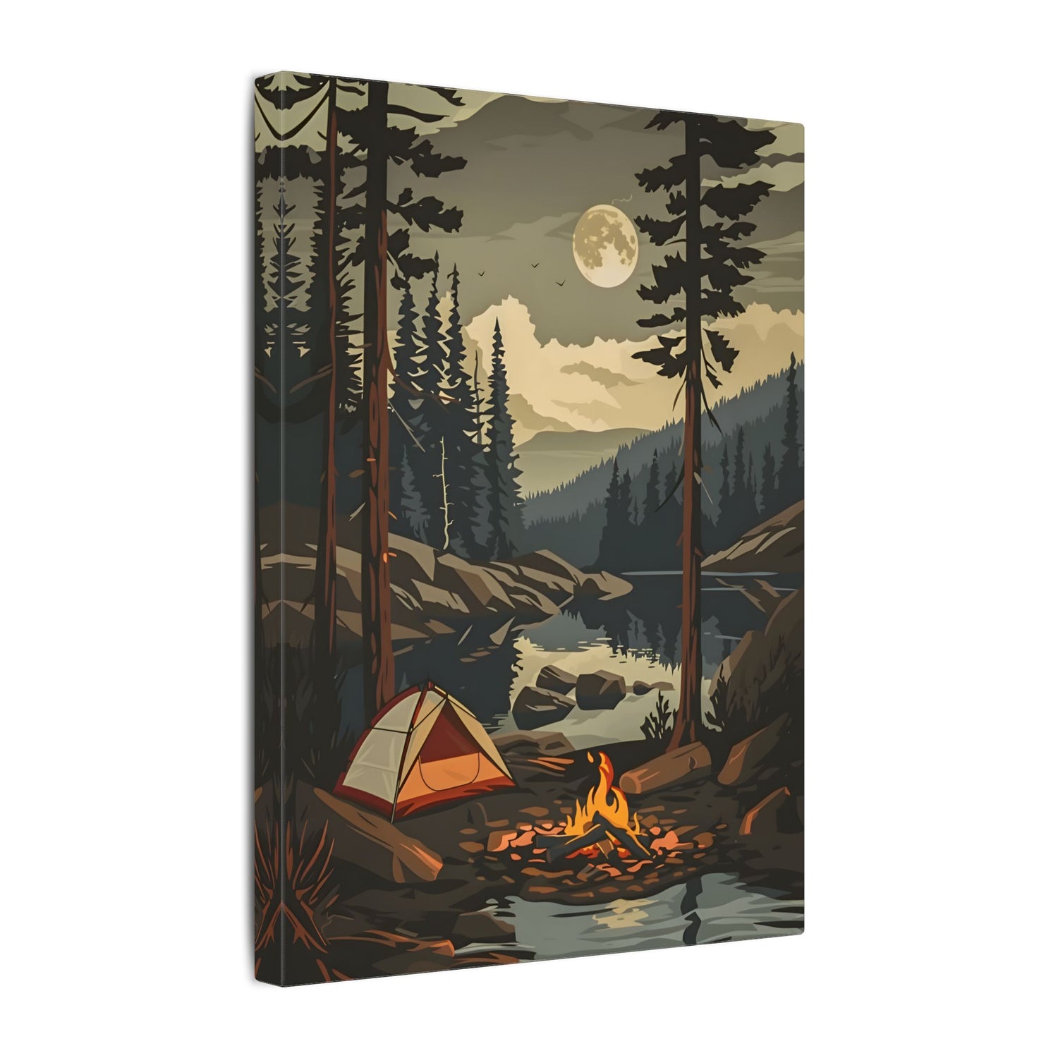 .75" Matte Canvas - Moonlit Campfire Escape