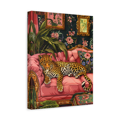 1.25" Matte Canvas - Leopard Lounge in Bloom