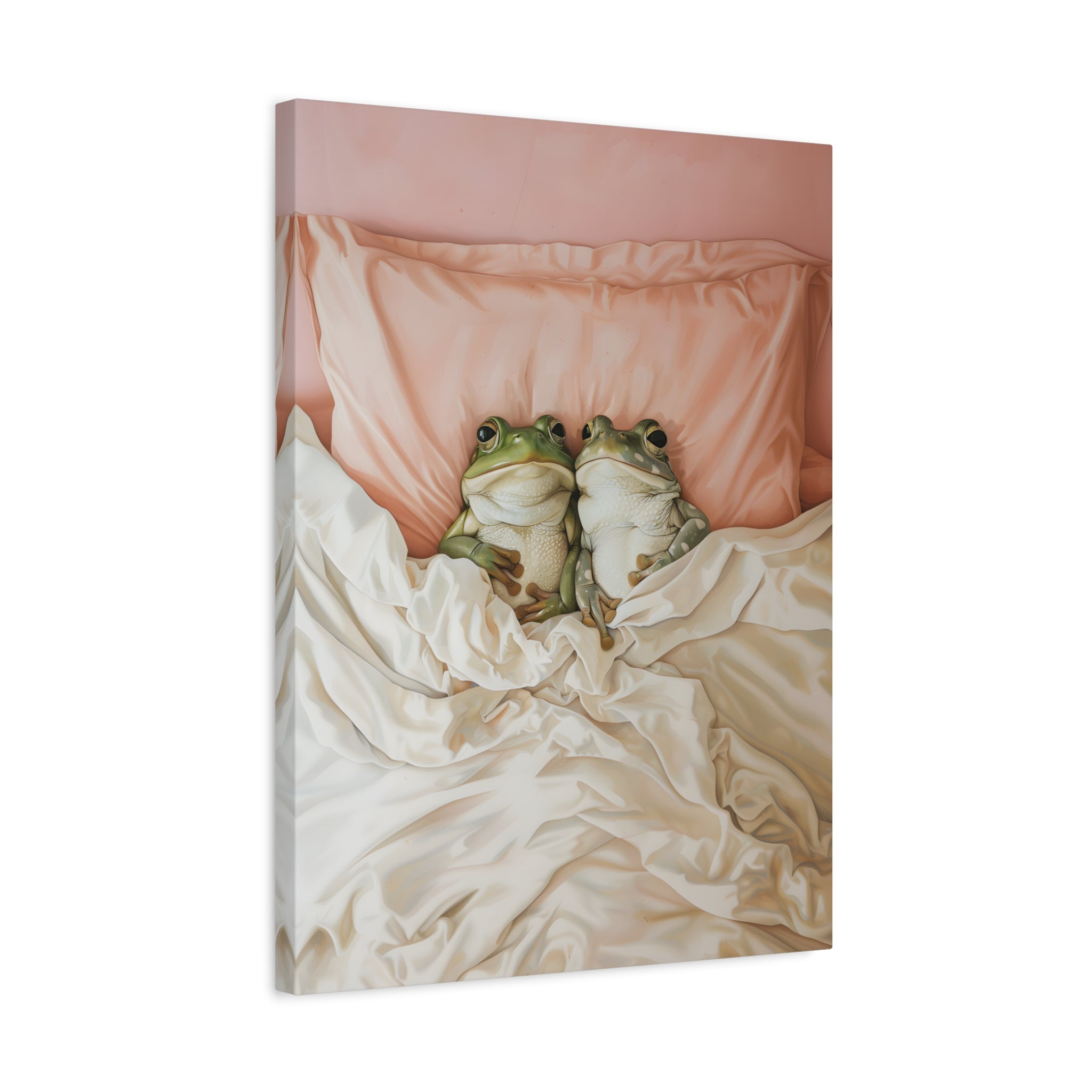1.25" Matte Canvas - Cozy Frogs Romantic Bliss