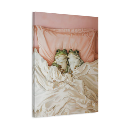 1.25" Matte Canvas - Cozy Frogs Romantic Bliss