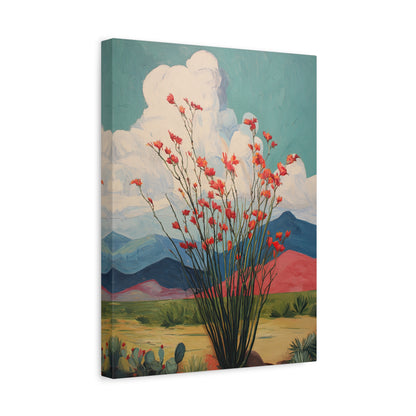 1.25" Matte Canvas - Ocotillo Cactus Desert Bloom