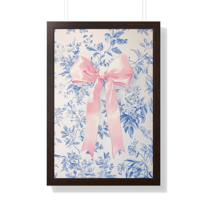 Framed Paper Print - Pink Bow Floralscape