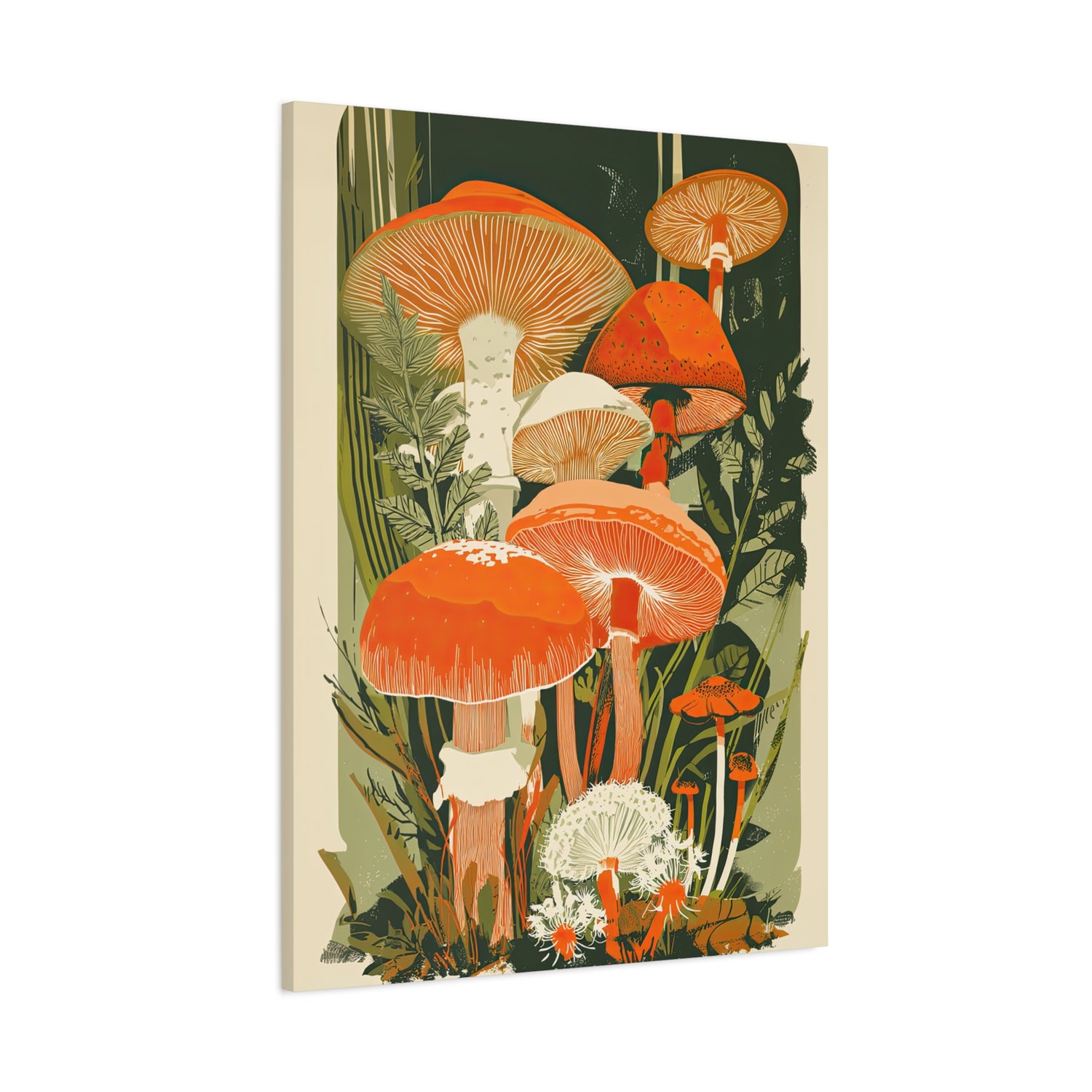 1.25" Matte Canvas - Groovy Woodland Mushrooms