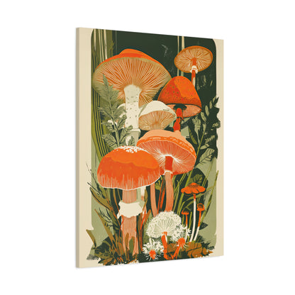 1.25" Matte Canvas - Groovy Woodland Mushrooms