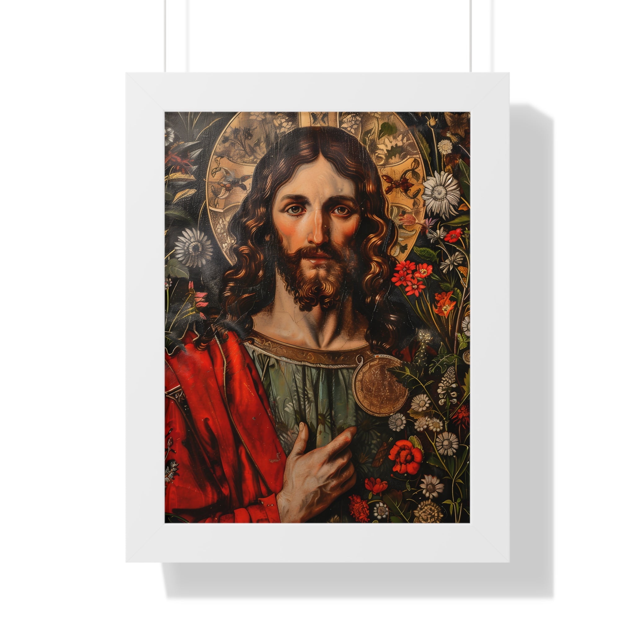 Framed Paper Print - Sacred Floral Savior