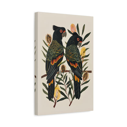 1.25" Matte Canvas - Black Cockatoos Among Banksia