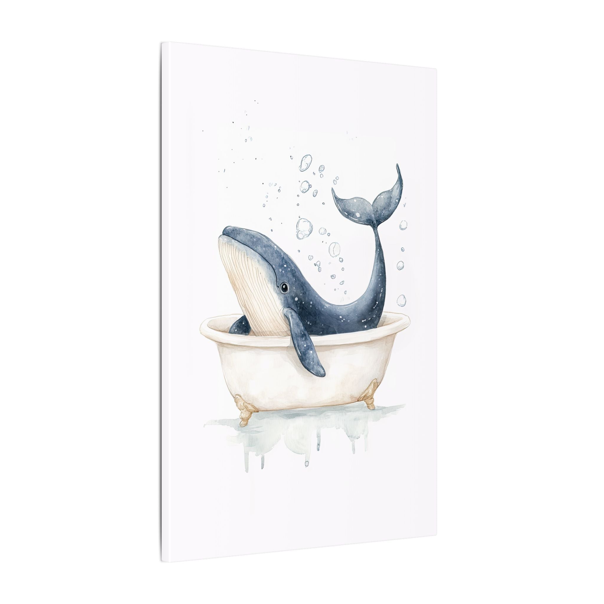 .75" Matte Canvas - Whale Tub Bubble Splash
