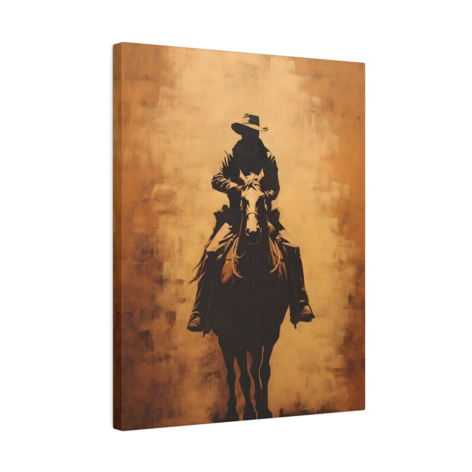 .75&quot; Matte Canvas - Cowboy Rider Silhouette